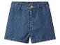 Short en jean bleu pour enfants avec taille élastique et bouton en bois