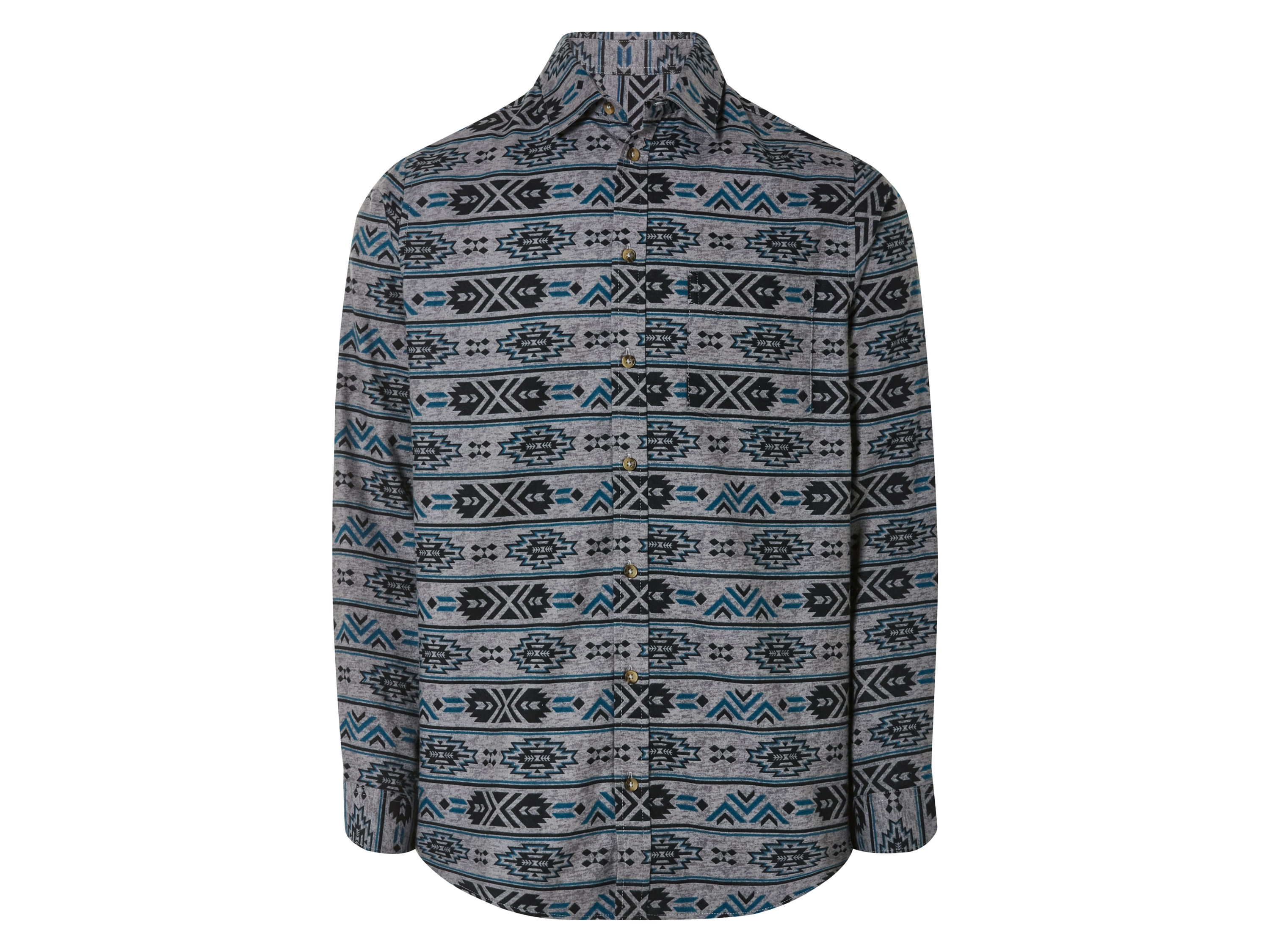 LIVERGY® Chemise en flanelle homme (M(39/40), à motif/gris/noir)