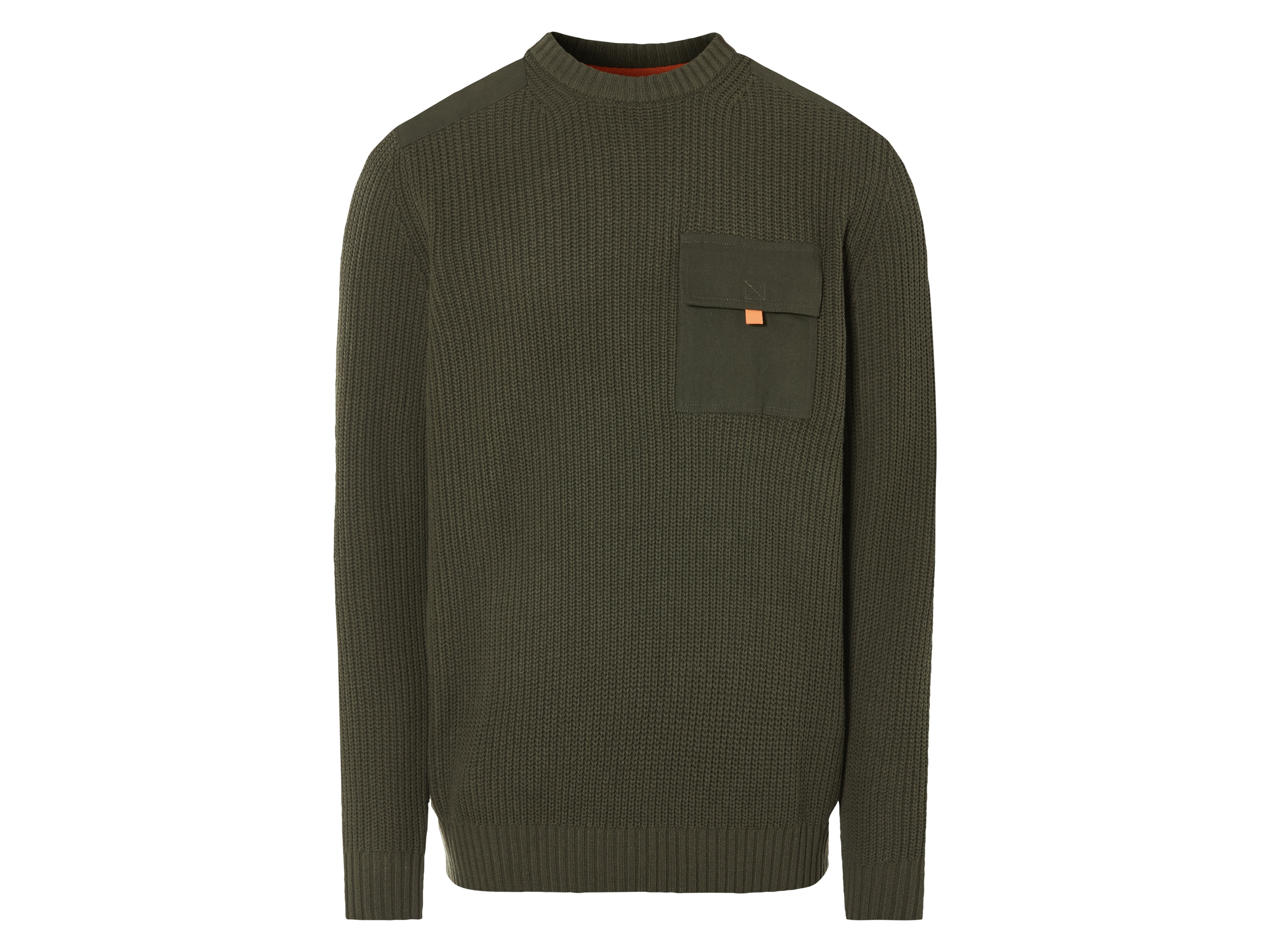 LIVERGY® Pull Homme en Tricot avec Empiècements aux Épaules (vert, S)