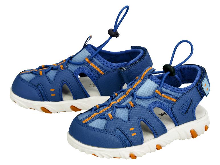 Paire de sandales pour enfants bleues et oranges avec lacets élastiques ajustables