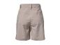 Shorts femme beige taille haute avec détails de couture au dos.