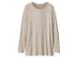 Haut beige à manches longues avec encolure ronde, en tissu doux.