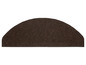 Un paillasson marron en forme de demi-lune.