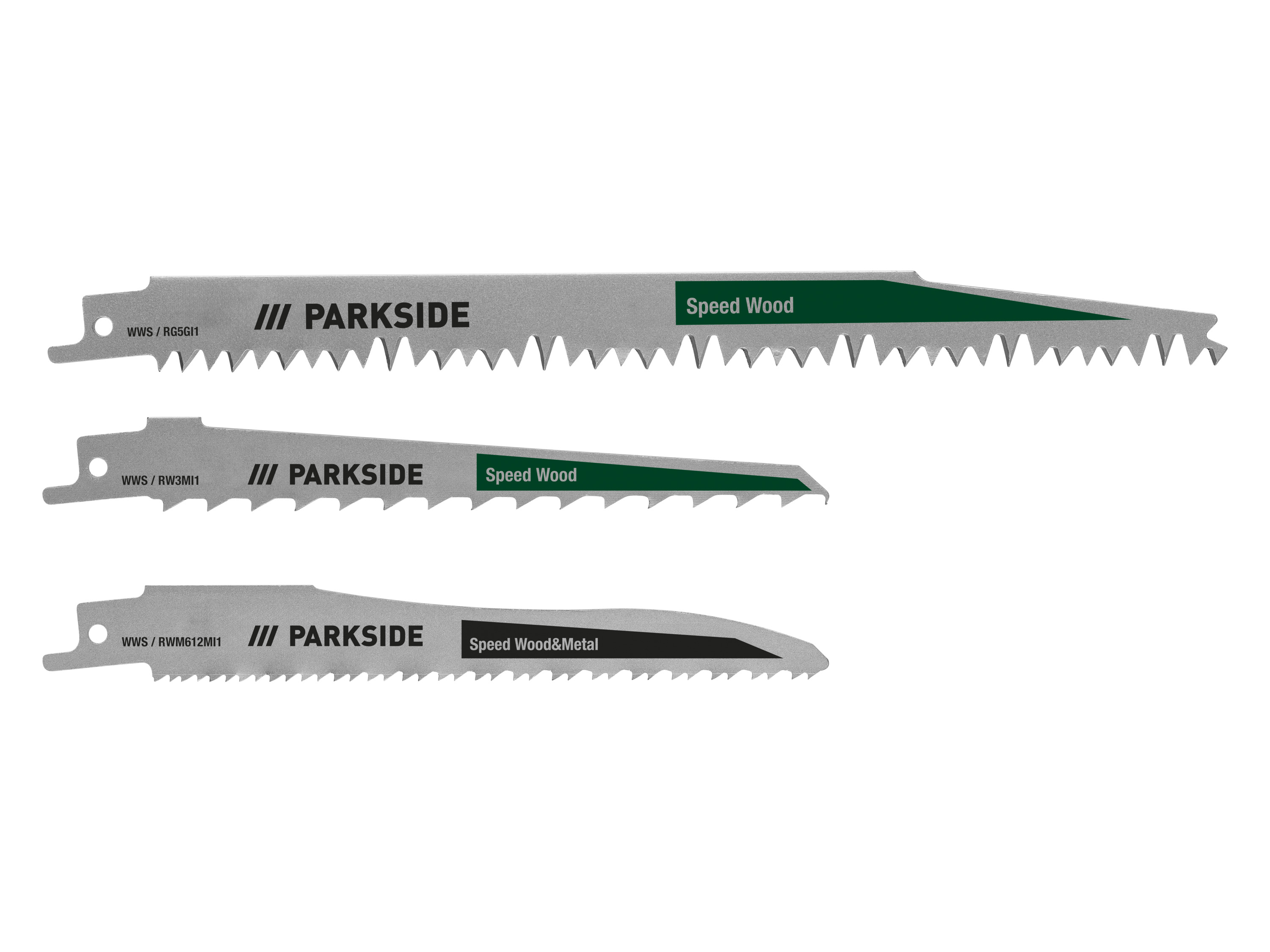 PARKSIDE® Set de 3 lames de scie sabre (bois vert)