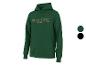 Sweat à capuche vert avec le texte « PARKSIDE EST. 1996 » et deux échantillons de couleur.