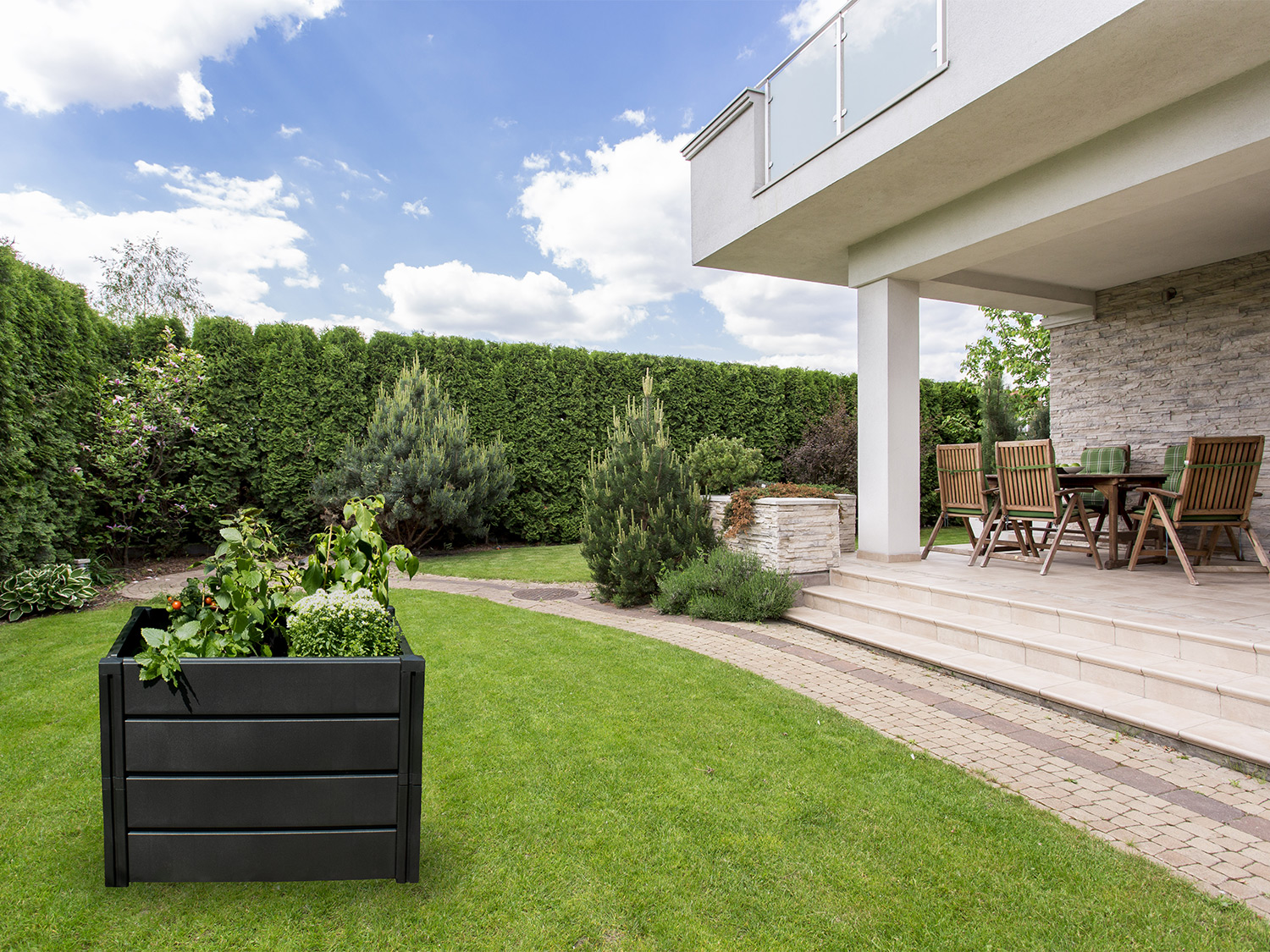 KHW Carré potager surélevé Demeter, anthracite M