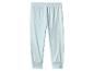 Pantalon de pyjama en polaire bleu clair avec poignets élastiques.