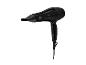 Sèche-cheveux noir avec embout concentrateur et boutons de commande sur la poignée.
