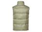 Un gilet matelassé vert olive vu de dos.