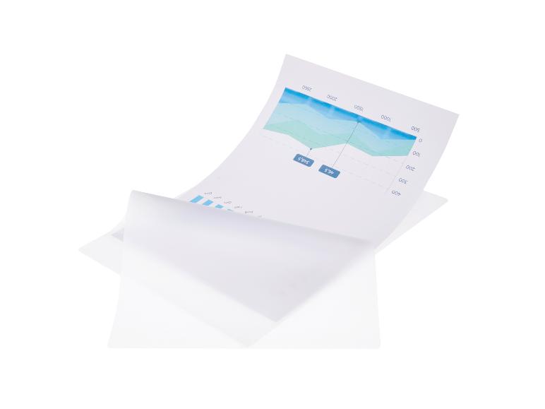 Graphique avec données de vente dans une chemise transparente