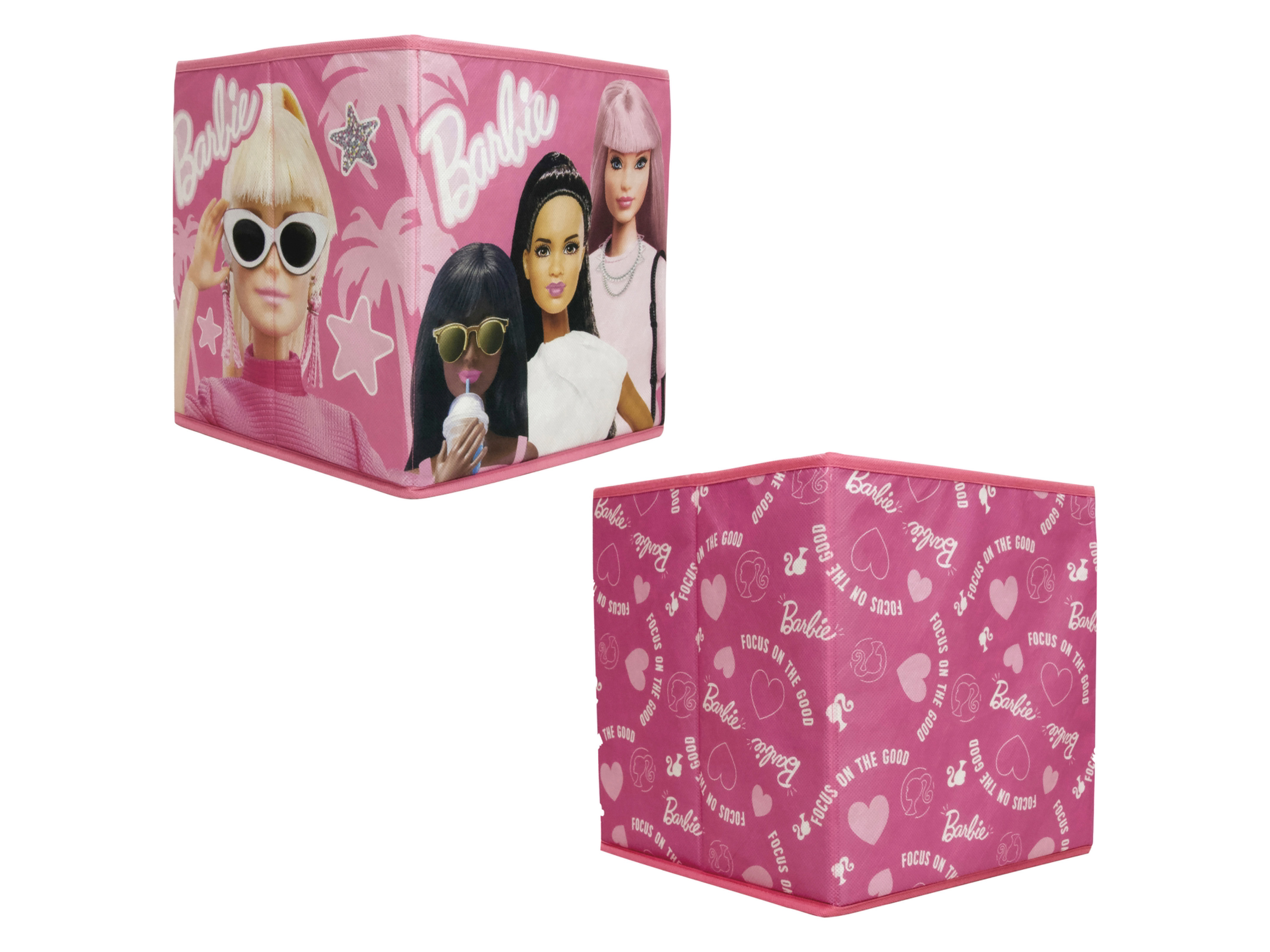 Barbie Lot de 2 boîtes de rangement, 30 x 30 x 30 cm (rose)