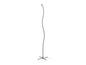 Un lampadaire de forme incurvée en argent.