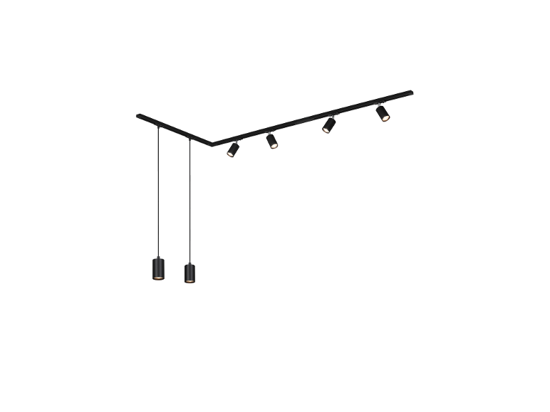 Système de rails BRILONER avec spots et suspensions en noir