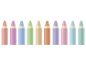 Crayons pastel doux, couleurs variées.