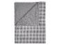 Couverture grise douce avec un motif à carreaux et un côté moelleux.