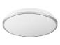 Un luminaire de plafond rond avec une bordure argentée.