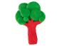 Arbre en pâte à modeler avec un tronc rouge et des feuilles vertes
