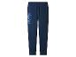 Bas de pyjama bleu marine avec texte bleu clair 'Ohana means FAMILY'.