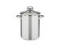 Casserole inox avec couvercle en verre.