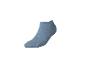 Une chaussette de cheville bleu clair sur fond blanc.