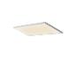 Panneau lumineux LED carré avec cadre blanc, éclairé d'une lueur chaude.