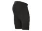 Short de cyclisme de maternité noir avec panneau sur le ventre, vue latérale.