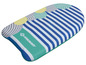 Un bodyboard Schildkröt à rayures bleues et blanches avec des motifs ronds.
