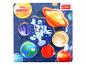 Puzzle en bois Disney Junior Mickey avec des planètes et Mickey Mouse en astronaute.