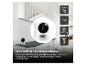 Caméra intérieure WiFi intelligente avec résolution 2K QHD, IP20 et détection de mouvement, 87x71 mm.
