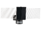 Un détecteur de mouvement noir avec panneaux intégrés.