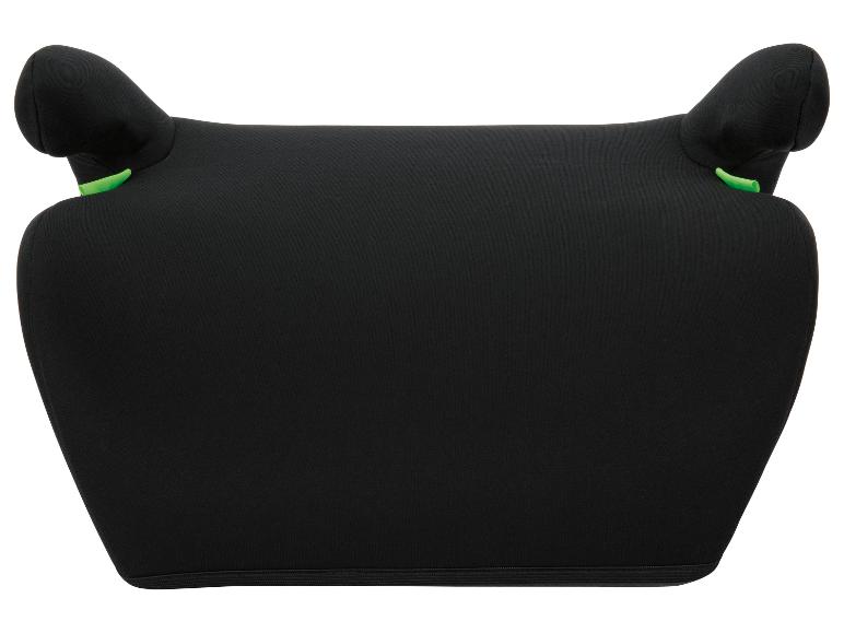 Coussin de siège noir avec deux poignées vertes sur le dessus.