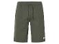 Shorts en tissu gaufré vert olive, style décontracté.