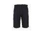 Short cargo noir avec taille élastique et poches latérales, vue arrière.