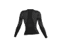 Maillot thermique de sport noir à manches longues avec motifs géométriques gris.