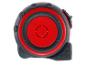 Un ruban à mesurer rouge avec des accents noirs.