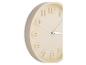 Horloge murale beige crème design minimaliste.
