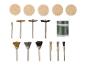 Ensemble de brosses et disques de polissage pour outils rotatifs, y compris brosses métalliques et disques en feutre.