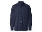 Chemise boutonnée à manches longues bleu marine pour homme.