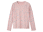 Chemise rose à manches longues avec imprimé floral.