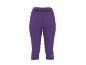 Legging capri de sport violet avec taille haute et détails de couture.