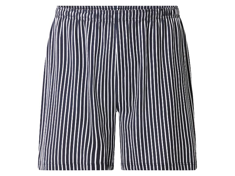 Shorts homme rayés noir et blanc avec taille élastique.