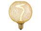 Ampoule à filament doré avec motif en maille.