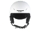 Casque de ski blanc avec jugulaire noire et protège-oreilles