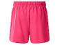 Short de sport fuchsia pour femme avec taille élastique.
