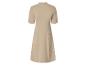Robe mi-longue beige à manches courtes et col montant, vue de dos.