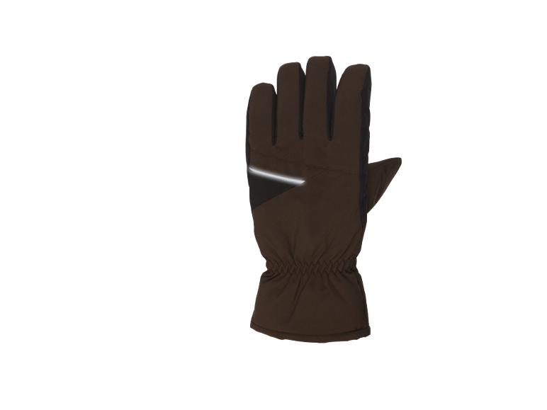 Gant d'hiver marron avec bande réfléchissante.