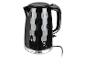 Une bouilloire noire Russell Hobbs avec un motif en nid d'abeille.
