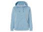 Un sweat-shirt à capuche bleu clair avec fermeture éclair