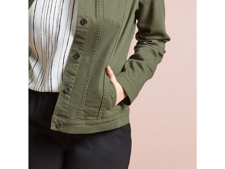Veste en jean verte avec boutons