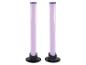 Deux tubes lumineux LED violets avec bases noires.